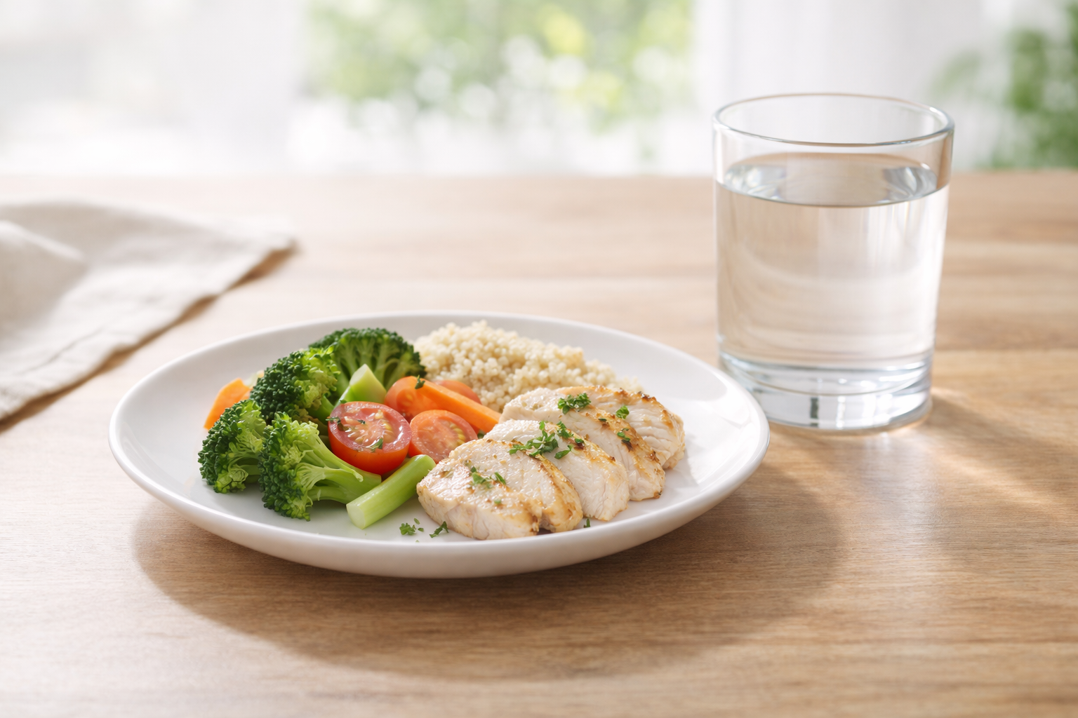 小分けの食事と水分摂取による副作用対策