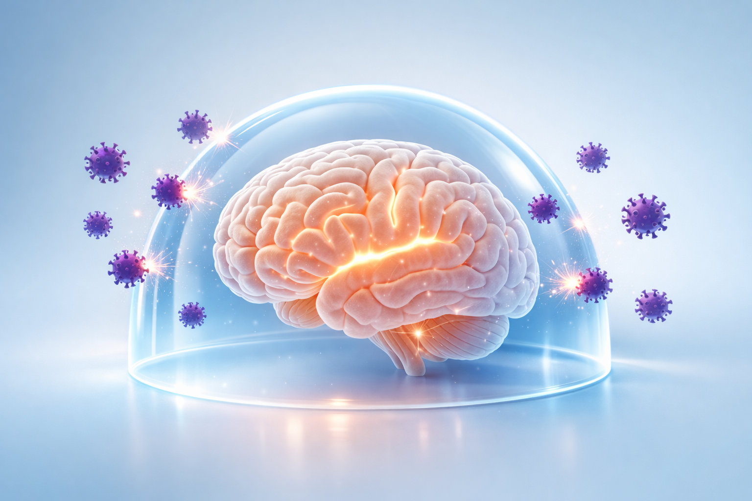 VZVウイルスの再活性化と脳神経への影響イメージ