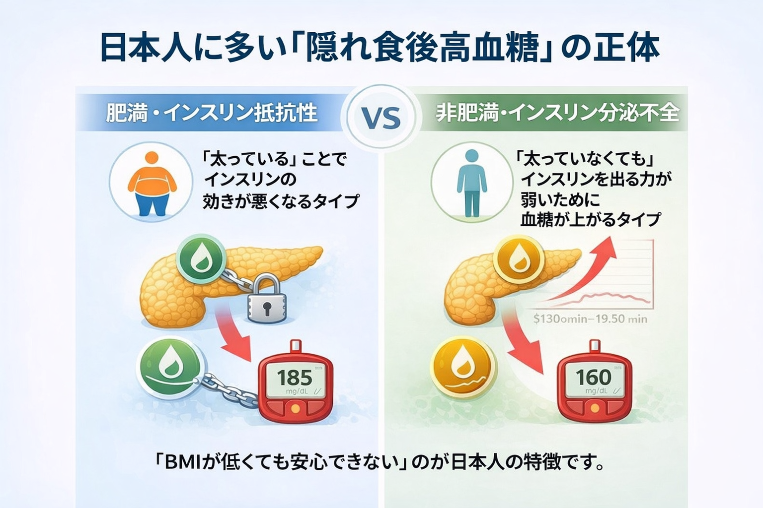 日本人に多い食後高血糖（痩せ型スパイク）｜肥満がなくても食後スパイクが起こり得る（戸塚 糖尿病）